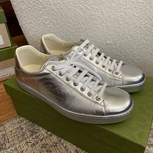 Silver Gucci Ace Sneakers